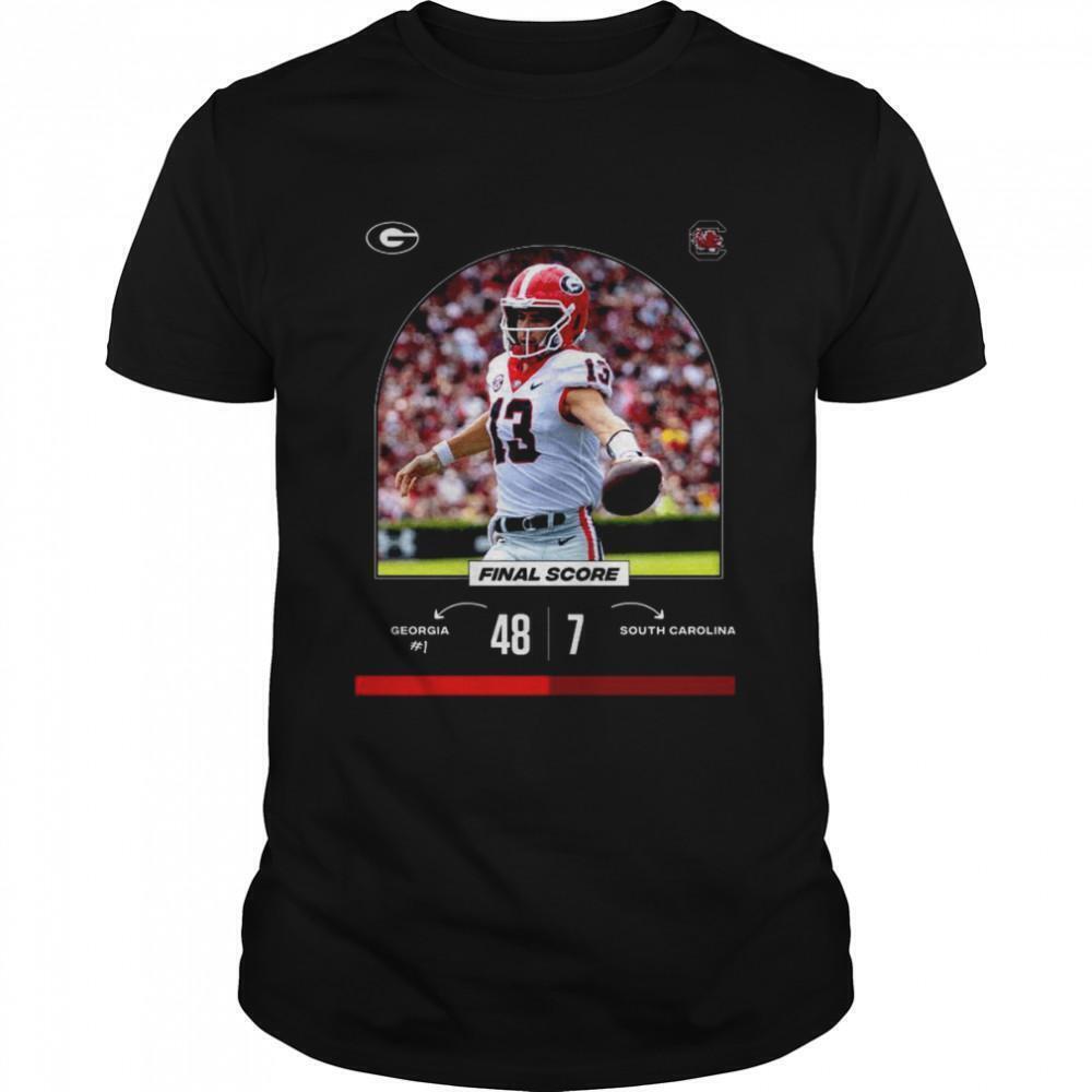 Georgia 48 Vs 7 South Carolina Final Score Game Day Shirt